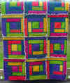 Rainbow rag edge quilt