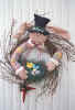 Rabbit doll in a Wreath